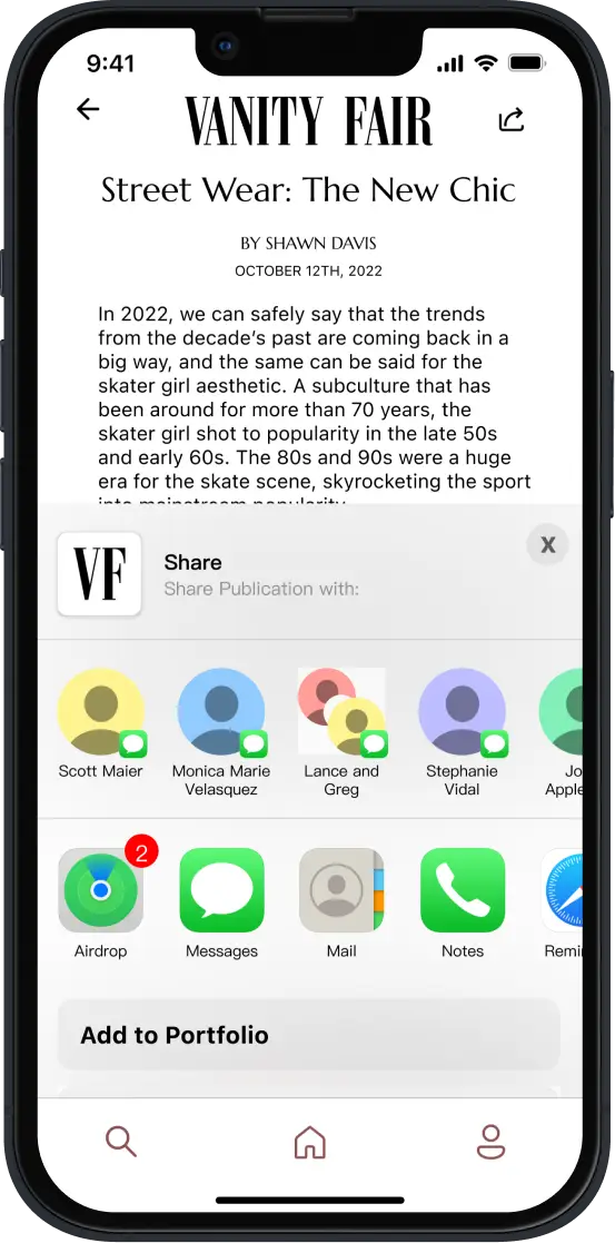 Claimed app screen