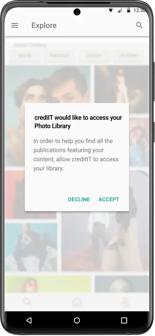 Claimed app screen