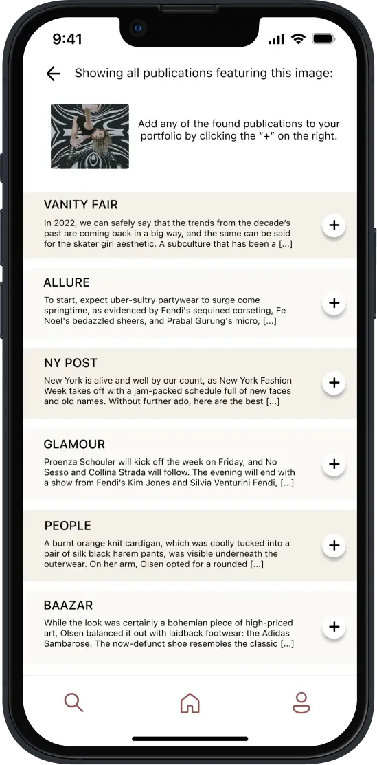 Claimed app screen