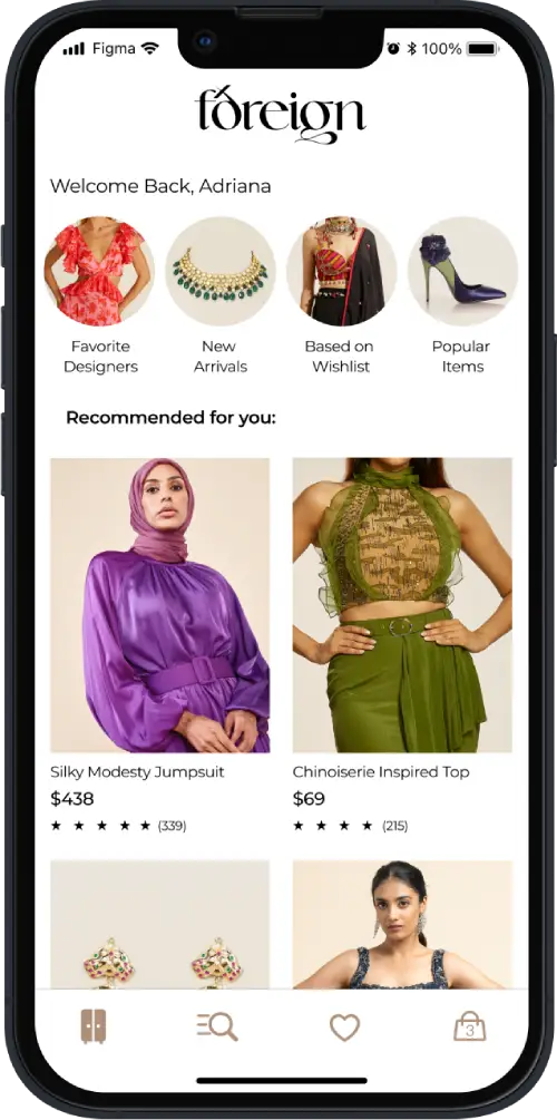 Foreign app screen