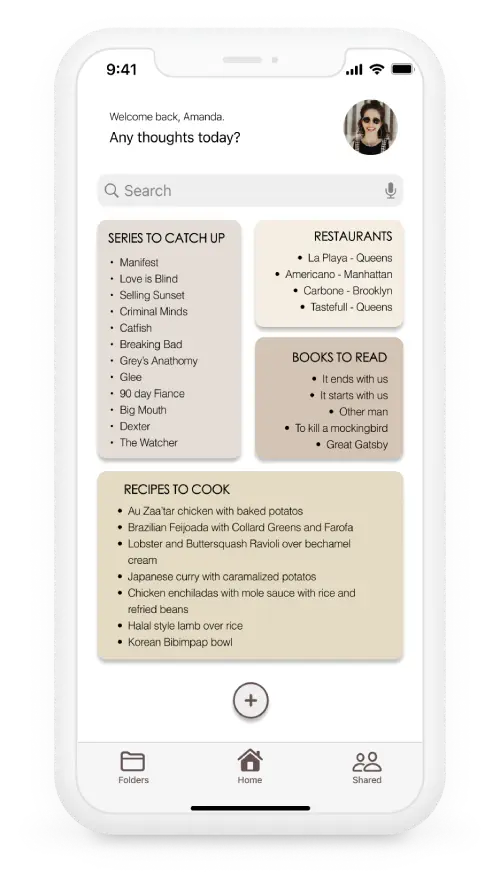 Noted app screen