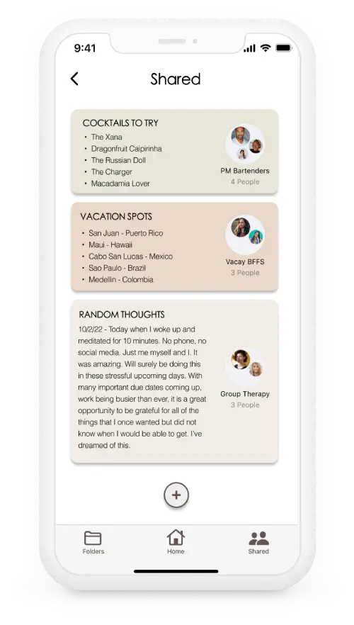 Noted app screen