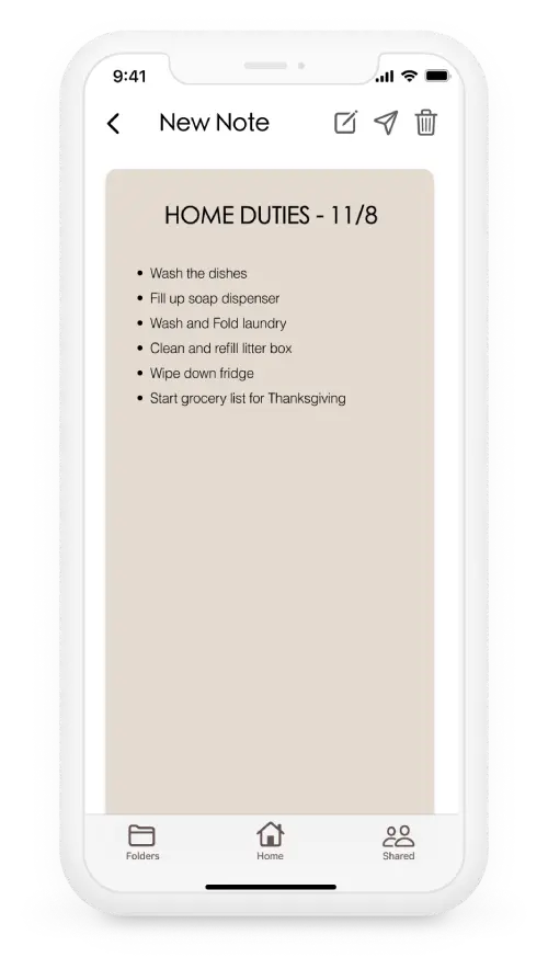 Noted app screen